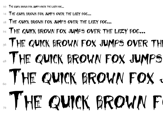 Halloween Too font waterfall